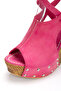 Women's High Wedge Heeled Open Toe Evening Dress Shoes - 3
