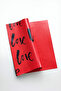 Black Gilded Packaging Paper with the Word'Love' Written on It on a Red Background |   Bouquet & Gift Package 57X57 4 Pieces - 5