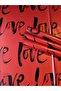 Black Gilded Packaging Paper with the Word'Love' Written on It on a Red Background |   Bouquet & Gift Package 57X57 4 Pieces - 3