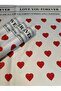 Red Writing on White Background'Love You Forever' Wrapping Paper Bouquet Gift Package 57X57 4 Pieces - 4