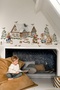 New Year Cute Rabbits Glass Wall Sticker Set - Christmas Ornament Decor Set - 2