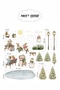 New Year Ice Rink Glass Wall Sticker Set - New Year Decoration Decor Set - 3
