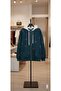 Liyadaco Oversized Cherry Printed Zipper Petrol Blue White Hooded Sweatshirt -Cardigan - 3