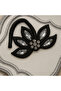 Handmade Rhei̇a Embroidered Presentation Mat – Gray-Black Floral Motif, Special Design Coffee Coaster - 3