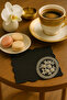 Handcrafted Poppy Presentation Mat – Oval Frame Processing with Pearl Stones, Special Design Black Base - 4