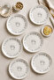 Made with Love Enjoy Patterned 20 cm Cake Plate (Set of 6) |   White Dessert, Cake, Breakfast Plate - 5