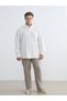 Ozmarka New Season White Large Size Slim Fit Long Sleeve Men's Shirt - 6