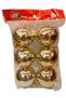 Flat Shiny 6 Pieces Cute Ball Christmas Tree Ornament 6 cm - 4