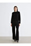Lcw Modest Black Crew Neck Self Patterned Women's Knitwear Sweater - 3