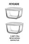 Feyzade Cube Storage Container Set 2 Pieces 270Cc with White Lid (Cub-225)