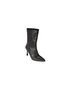 Yazkiş Women's Black Stone Pointed Toe 22cm Ankle Length 9cm Thin Heel Back Zipper Fashion Boots