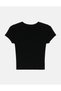 Rock Star Printed Black Baby Tee Crop Top T-Shirt - 4