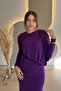 Asymmetrical Flowy Design Purple Dress