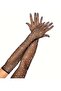 Zircon Stone Embroidered Black Color Mesh Model Breathable Elastic Gloves - 2