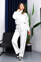 Ecru Three Thread Sweat Cardigan Pants Set
