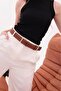 Square Buckle Women's Suede Belt, Jacket Belt, Trouser Belt, - 4