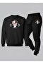 Unisex Sweatshirt - Tracksuit Kids Set Crew Neck Musculous Cow B Printed 3 Thread Raised