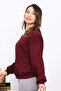 Plum Shoulder Detail Basic Three Thread Sweat - 3