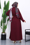Plum Belted Three-Thread Dress - 4