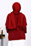 Burgundy V-Neck Angora Soft Cardigan - 3