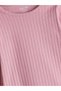 Vizyon New Season Pink Crew Neck Striped Baby Girl Blouse - 3