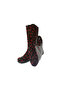 Women's Red Black Floral 35 cm Long Garden Rain Boots Emkk309-210 - 5