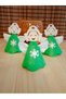 Christmas Felt Ornament Angel Figure in Green Dress Set of 3 - Easy Activity - 2