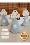 Gray Felt Christmas Angel Ornament Set of 3 - Montessori DIY Set