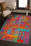 Mosso Blue Purple Tones Ethnic Flowers Pattern Woven Base Vintage Decorative Carpet Mosso1684 - 2