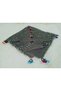 100% Cotton Ezgi Scarf with Floral Pattern Motifs and Beaded Crochet Writing, Kerchief, Mevlit Shawl - 3