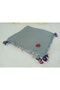 100% Cotton Ezgi Scarf with Floral Pattern Motifs and Beaded Crochet Writing, Kerchief, Mevlit Shawl - 2