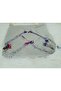 100% Cotton Ezgi Scarf with Floral Pattern Motifs and Beaded Crochet Writing, Kerchief, Mevlit Shawl - 3