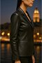 Black Classic Custom Design Premium Genuine Leather Jacket - 2