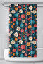 Bathroom Curtain, Pastel Color Floral Pattern Shower Curtain, Bathtub Curtain, with Ring Gift 175X200Cm Bp-38