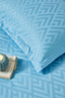 Geometric Double Jacquard Satin Duvet Cover Set Aqua - 3
