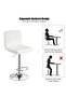Crily Set of 2 Box Style Adjustable Large Faux Leather Bar stools Bar chairs Kitchen chairs White - 4
