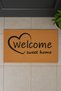 Koko Textured Door Mat - Heart-Shaped Welcome Sweet Home Written, Non-Slip Base, 45X70 cm - 2