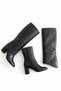 Rapit Black Leather Removable Heel (8 cm Heel Height) Daily Use Boots and Boots - 4