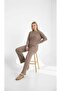 طقم شتوي مكوّن من قطعتين محبوك بنسيج مضلّع - 3