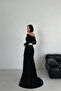 Maxi Balık Slit White Bow Graduation Evening Dress - 5