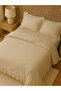 Ruffled Cotton Duvet Cover Set Double Size Beige 200X220Cm - 4