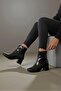 Samara Black Wrinkled Patent Leather (5 cm Heels) Daily Use Women's Boots - 4