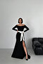 Maxi Balık Slit White Bow Graduation Evening Dress - 6