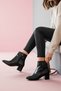 Samara Black Wrinkled Patent Leather (5 cm Heels) Daily Use Women's Boots