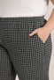 Women's Plus Size Cashmere Fabric Houndstooth Pattern Elastic Waist Relaxed Fit Pants - 2