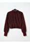 Premium Furry Mock Neck Cropped Women's Sweater - 2