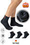 3 Pairs Thermal Men's Winter Booties Half Socks Towel Thick Socks Stitch-Free Anthracite Color Premium Cotton