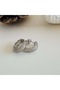 Xuping Zircon Stone Minimal Hoop Earrings-Silver Color Acr7602 - 3