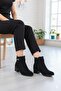 1093 Comfortable Flexible Buckle Detailed Warm Lining 4 cm High Heel Women's Boots - 2