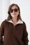 Oversized Contrast Collar Basic Knitwear Sweater Aw25Kz0108 - 3